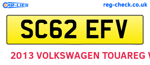 SC62EFV are the vehicle registration plates.