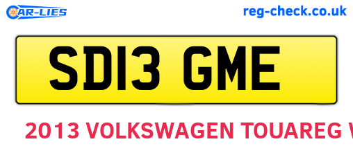 SD13GME are the vehicle registration plates.