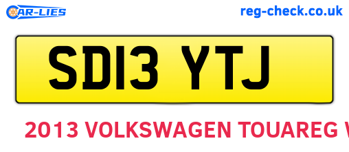 SD13YTJ are the vehicle registration plates.