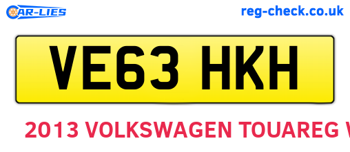VE63HKH are the vehicle registration plates.