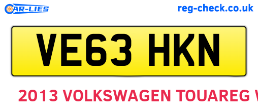 VE63HKN are the vehicle registration plates.