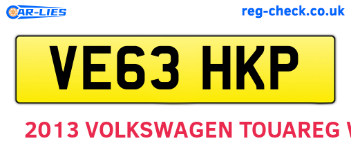 VE63HKP are the vehicle registration plates.