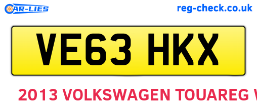 VE63HKX are the vehicle registration plates.