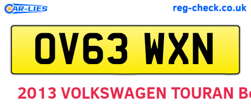 OV63WXN are the vehicle registration plates.