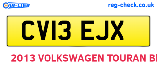 CV13EJX are the vehicle registration plates.