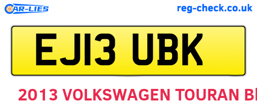 EJ13UBK are the vehicle registration plates.
