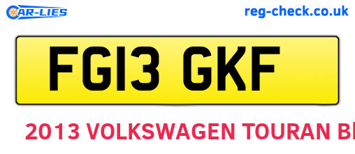 FG13GKF are the vehicle registration plates.