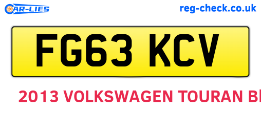 FG63KCV are the vehicle registration plates.