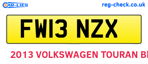 FW13NZX are the vehicle registration plates.