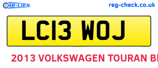 LC13WOJ are the vehicle registration plates.
