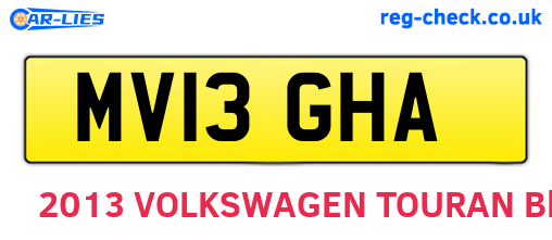 MV13GHA are the vehicle registration plates.
