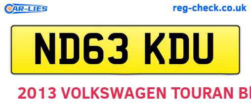 ND63KDU are the vehicle registration plates.