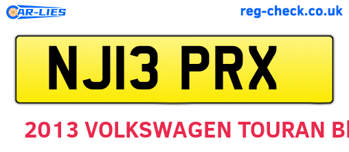 NJ13PRX are the vehicle registration plates.