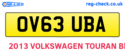 OV63UBA are the vehicle registration plates.