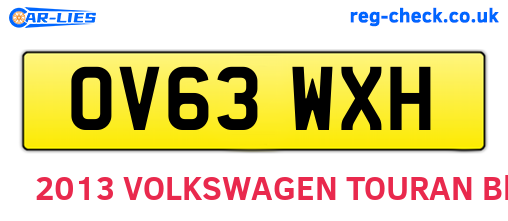 OV63WXH are the vehicle registration plates.