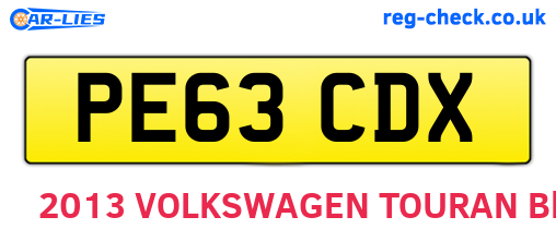 PE63CDX are the vehicle registration plates.