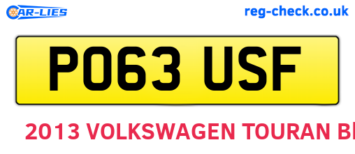 PO63USF are the vehicle registration plates.