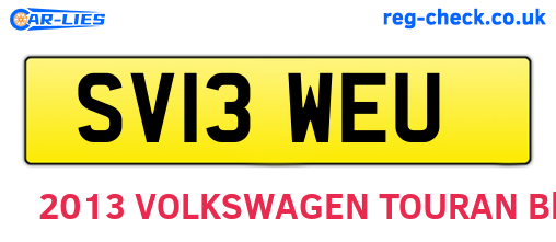 SV13WEU are the vehicle registration plates.