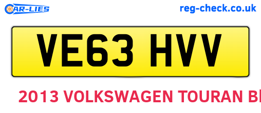 VE63HVV are the vehicle registration plates.