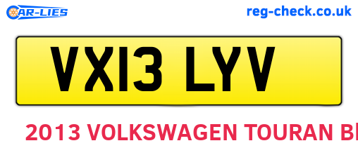 VX13LYV are the vehicle registration plates.