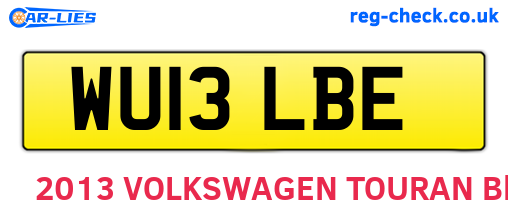 WU13LBE are the vehicle registration plates.