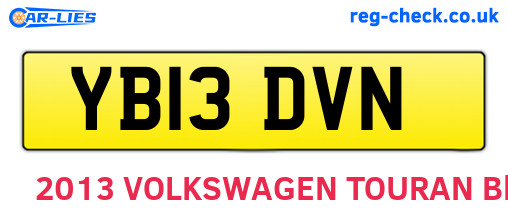 YB13DVN are the vehicle registration plates.
