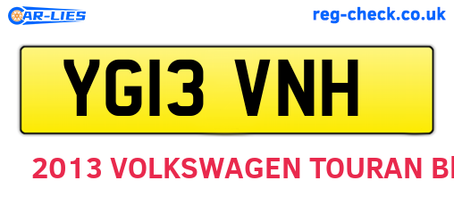 YG13VNH are the vehicle registration plates.