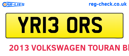 YR13ORS are the vehicle registration plates.