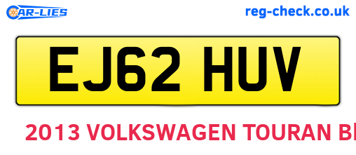 EJ62HUV are the vehicle registration plates.