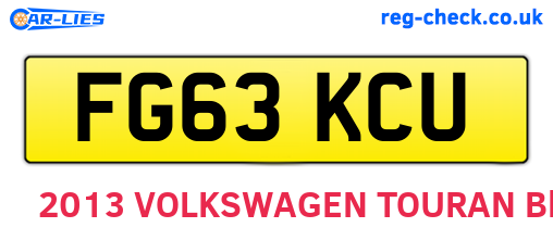 FG63KCU are the vehicle registration plates.