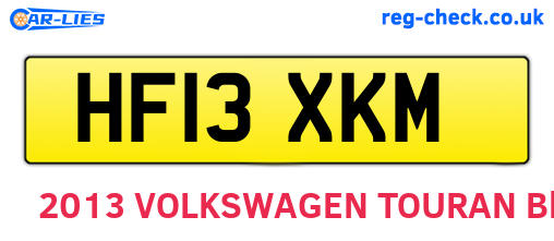 HF13XKM are the vehicle registration plates.