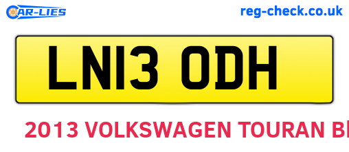 LN13ODH are the vehicle registration plates.