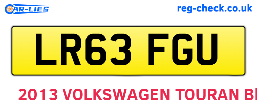 LR63FGU are the vehicle registration plates.