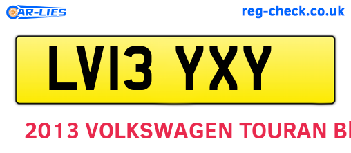 LV13YXY are the vehicle registration plates.