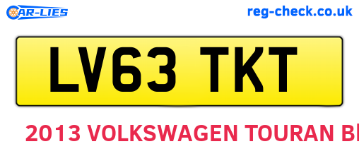 LV63TKT are the vehicle registration plates.