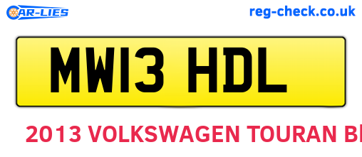 MW13HDL are the vehicle registration plates.