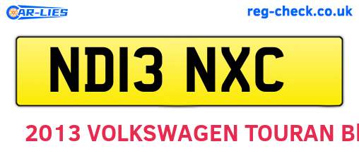 ND13NXC are the vehicle registration plates.