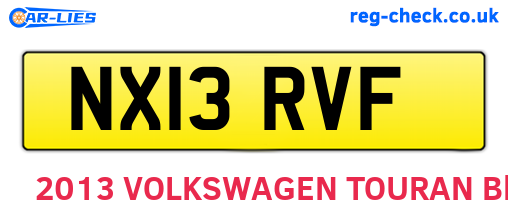 NX13RVF are the vehicle registration plates.
