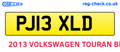 PJ13XLD are the vehicle registration plates.