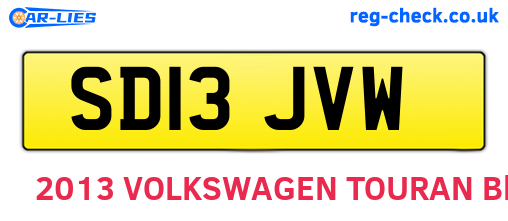 SD13JVW are the vehicle registration plates.