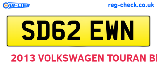 SD62EWN are the vehicle registration plates.