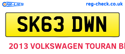 SK63DWN are the vehicle registration plates.