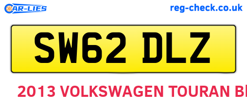 SW62DLZ are the vehicle registration plates.