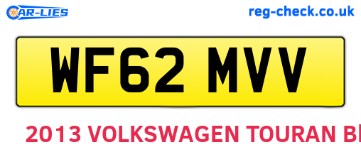 WF62MVV are the vehicle registration plates.