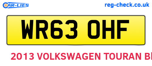 WR63OHF are the vehicle registration plates.