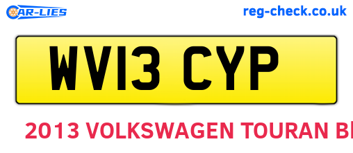 WV13CYP are the vehicle registration plates.
