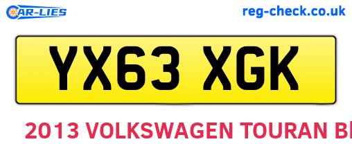 YX63XGK are the vehicle registration plates.