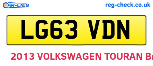 LG63VDN are the vehicle registration plates.