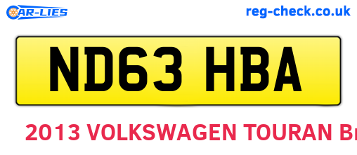 ND63HBA are the vehicle registration plates.