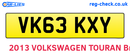 VK63KXY are the vehicle registration plates.